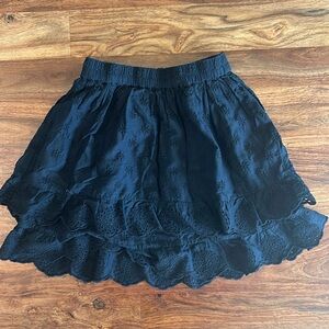 Cotton black eyelet mini skirt from Gap